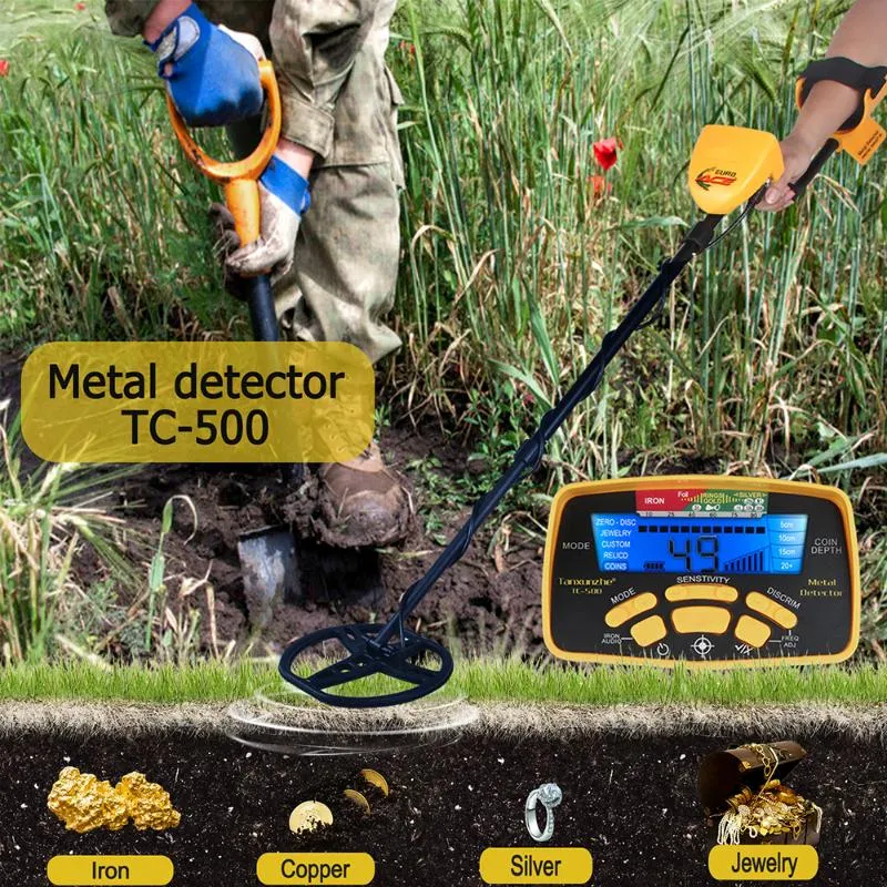 Metal Detector Detector UnderGround Depth 2.5m Bobina Impermeabile Scanner Finder Tools Localizzazione accurata Cercatore d'oro Ricerca del tesoro