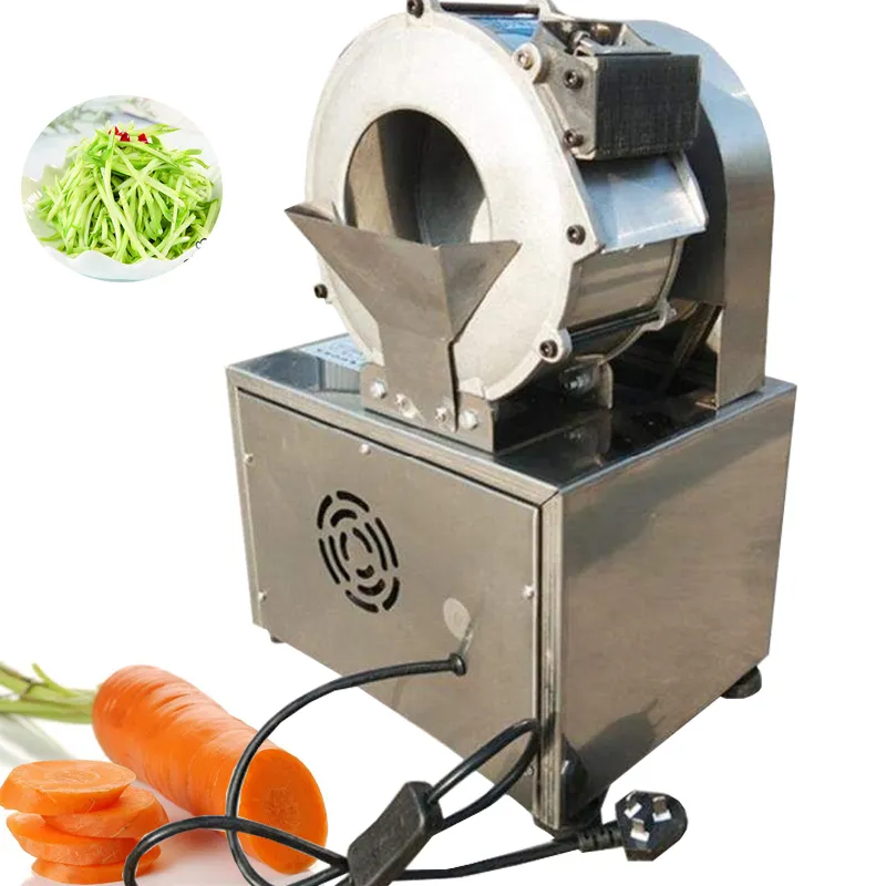 Máquina de corte de vegetais elétrica doméstica automática de aço inoxidável comercial de alto rendimento máquina de corte de pepino triturador de batata máquina de corte de cenoura