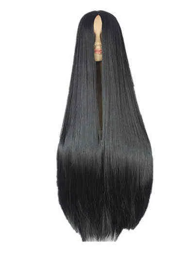 Haarstuk FEI Toon Zwarte Pruik 100cm 40 inches Synthetisch Hittebestendig Vezel Lange Halloween Carnaval Kostuum COS Spelen Straight Hair 0121