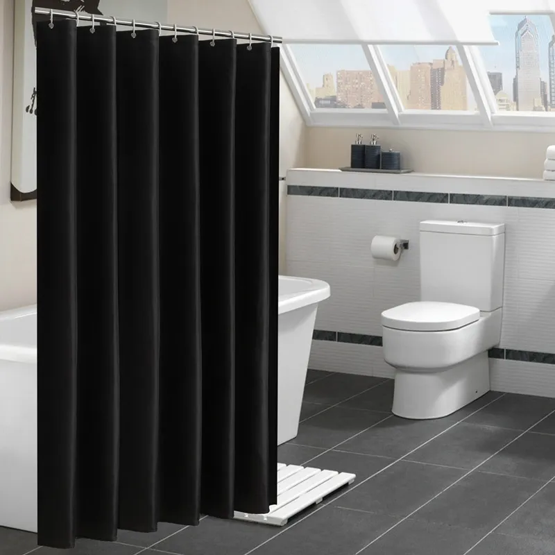 Tende da doccia impermeabile in poliestere tende da bagno in poliestere 180x180cm nero bianco doccia tenda impermeabile ampia tende da doccia