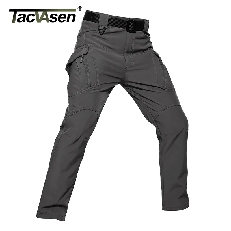 Tacvasen IX9 Hommes Pantalons Softshell Pantalon tactique Militaire Hommes Homme Hunt Coller Pantalon de cargaison Mâle Imperméable Combat Pantalons LJ201007