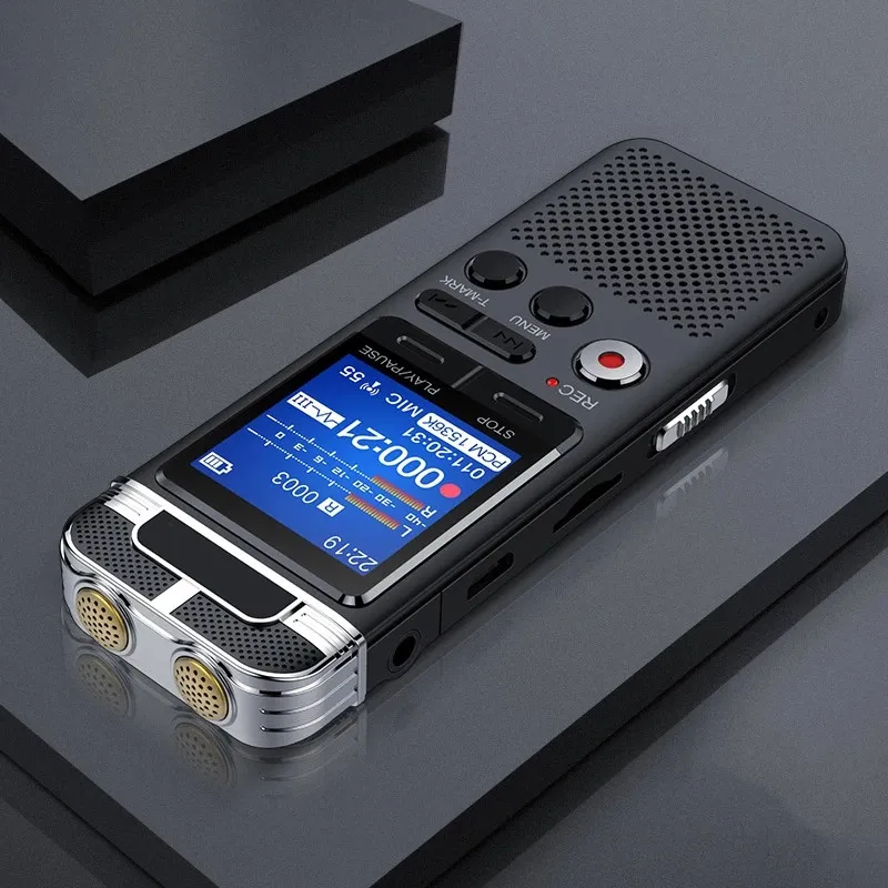 Freeshipping Professional Dictaphone 음성 활성화 미니 디지털 음성 레코더 펜 8GB PCM 녹화 듀얼 마이크 Denoise Hifi MP3 플레이어