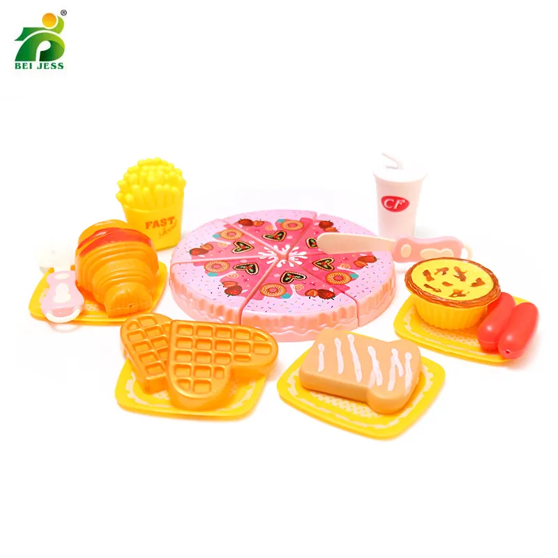 20 pcs pizza cozinha brinquedo infantil fingir jogar miniatura alimentos plásticos menina bolo corte cozinha conjunto brinquedos educativos para crianças lj201007