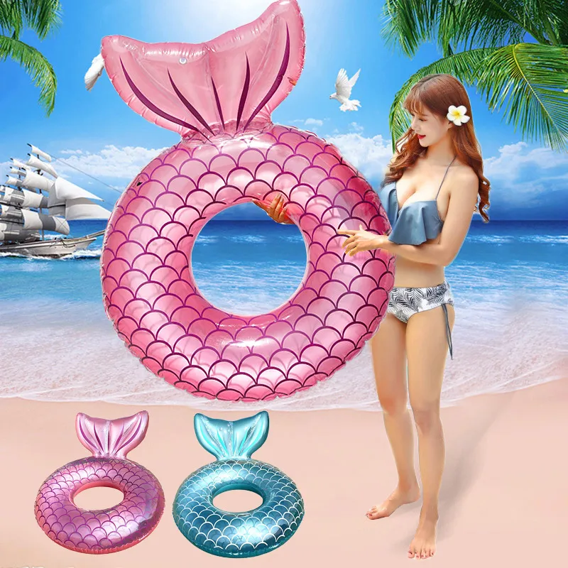 Bouée Sirène Gonflable Adulte - PVC 0.2mm, Diamètre 90cm Pour Piscine Et Plage