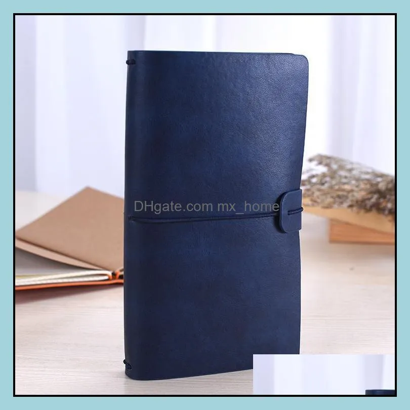 Solid Color Leather Notebook Handmade Vintage notepad Diary Journal Books Retro Travel Notepad Sketchbook Office School Supplies Gift