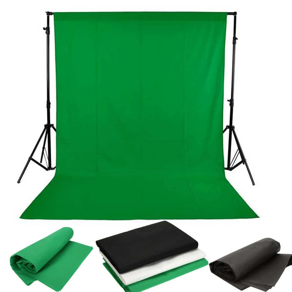 Sfondo studio fotografico Sfondo non tessuto Screen di sfondo Chromakey 1.6x3m / 5 x 10ft nero / bianco / verde per l'illuminazione di foto in studio