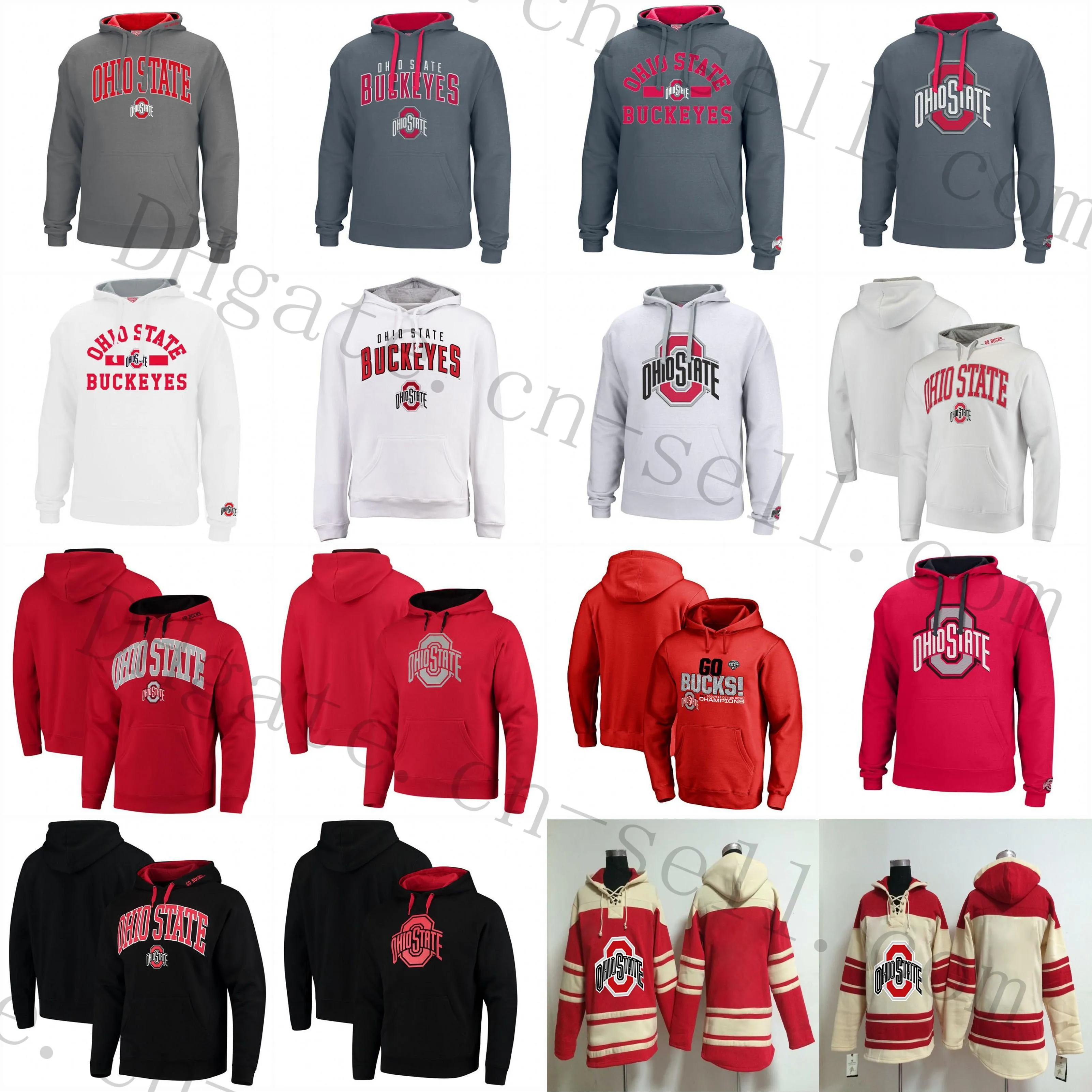 Ohio State Buckeyes University Hockey Hoodies Trikots 15 Elliott 97 Bosa 12 C.JONES 16 BARRETT 1 B.Miller Pullover Hoodie Sweatshirts