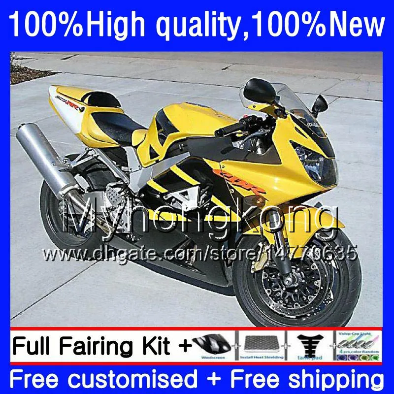 Kropp för Honda CBR 929RR 900 929 RR Yellow Black 900RR 900CC 929CC 00 01 50HM.47 CBR900RR CBR929 RR CBR900 RR CC CBR929RR 2000 2001 FAIRING