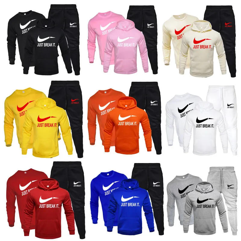 Nieuwe Merk Trainingspak Mode Hoodies Voor Mannen Sportkleding Driedelige Sets Van Dikke Capuchon Wol + Broek + sweatshirt Sport Pak