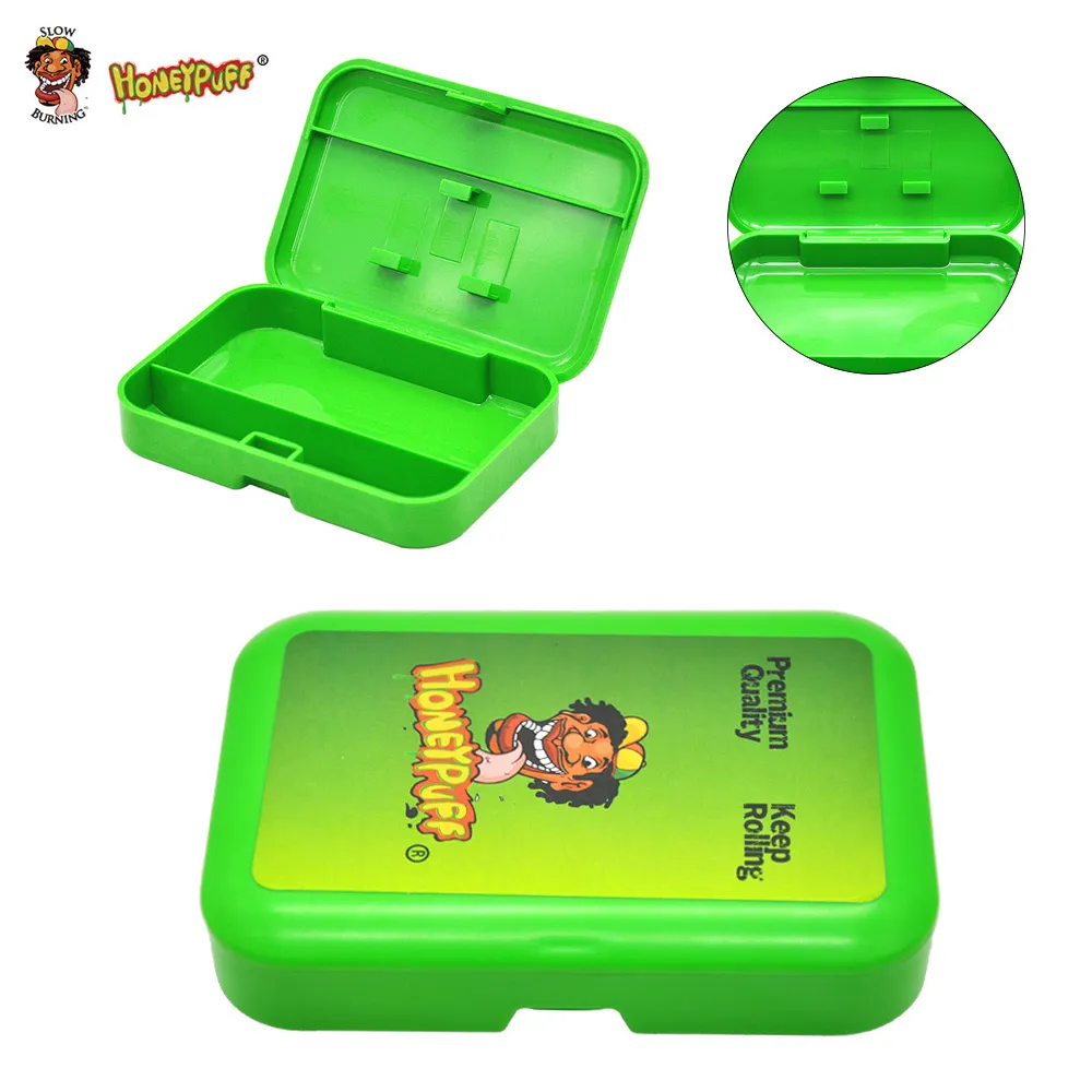 Honeypuff plastförvaringsväska med kotthållare Tobaksboxar (110mm * 75mm) Cigarettförvaringsfall Multi Användartikel