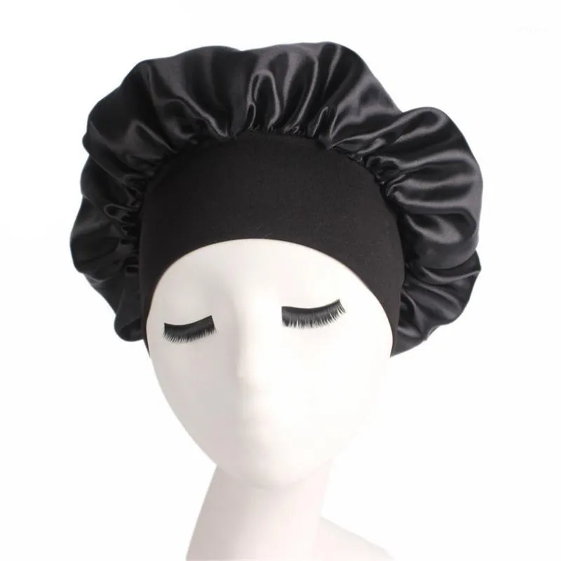 Uzun Saç Bakımı Kadınlar Moda Saten Bonnet Kapağı Gece Uyku Şapkası İpek Kapağı Başı Sarma Uyku Şapkası Saç dökülme Kapakları Aksesuarlar1
