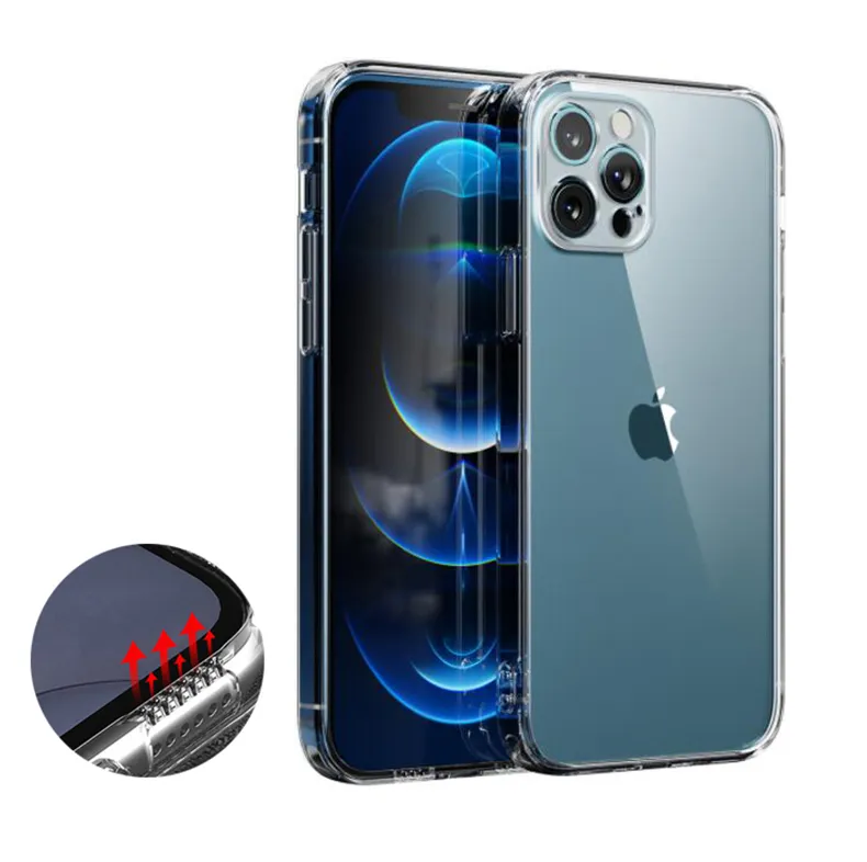 6D Stereophonic Transparent Clear TPU Acrylisch Schokbestendig Hard Back Case voor iPhone 12 Mini 11 Pro MAX XR XS 6 7 8 Plus