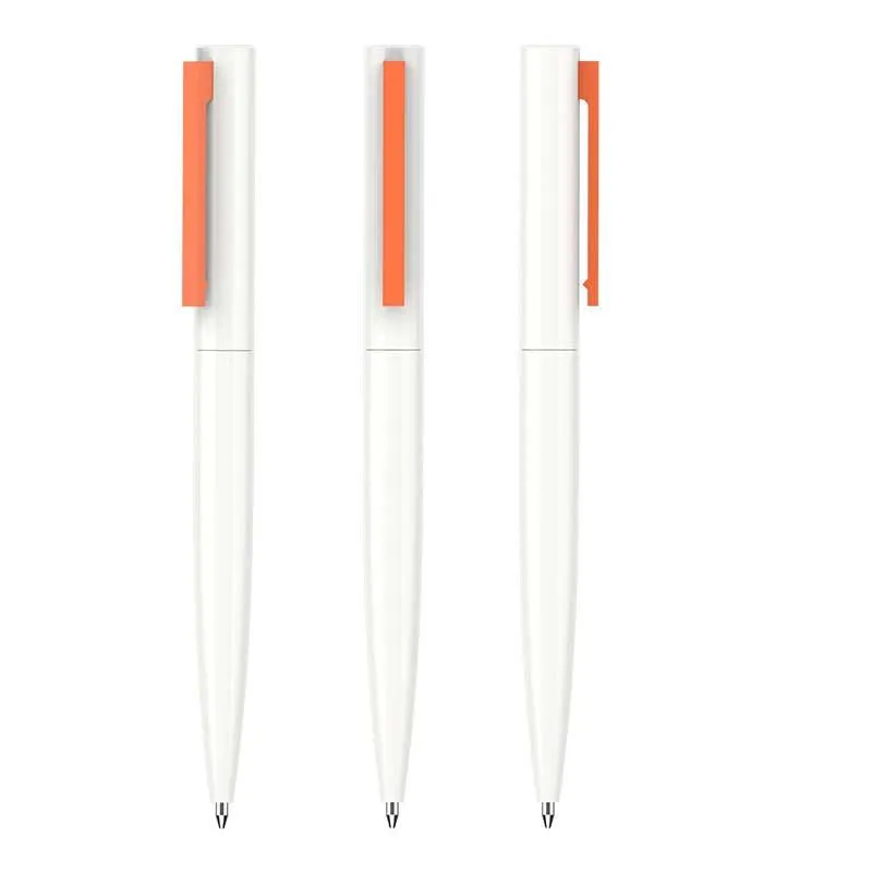 White Pole Ballpoint Pen Simple Press Plastic Office Business Advertising Points Purchase Gift Stationery Student Letter Test Supplies Atomic pens