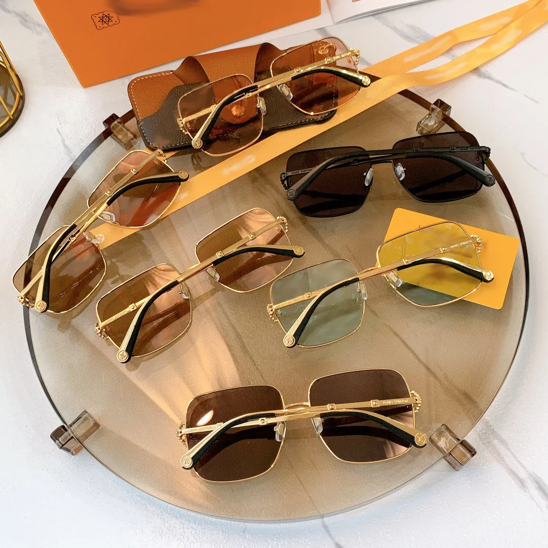 2022 Fashion Sailor Lula Square Designer Brand Cyclone Eyewear Luxury Monogram Solglasögon Casual Outdoor Sport Driving Sun Ultraviolet Glasses Z1437E 59 15-145