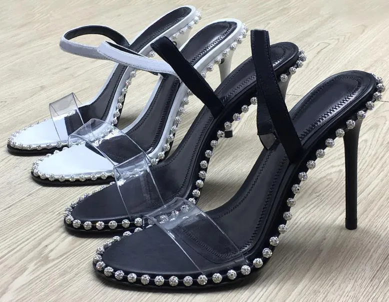 2021 neue Nova Kristall verzierte Sandale sexy Damen Sandalen Slingback High Heels Sandale Kleid Temperament Schuhe Größe 34 bis 40