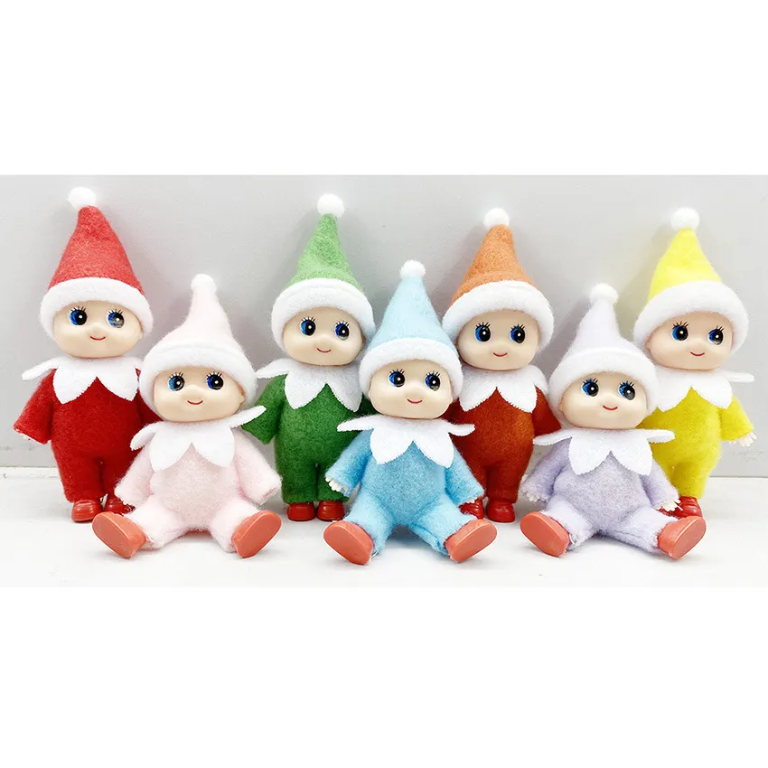 Christmas Decorations Gifts Baby 11cm Elf Doll Toy Child Elves Dolls Children's Toys Mini Gifts Party Favor IN 7 Colors Fast Ship