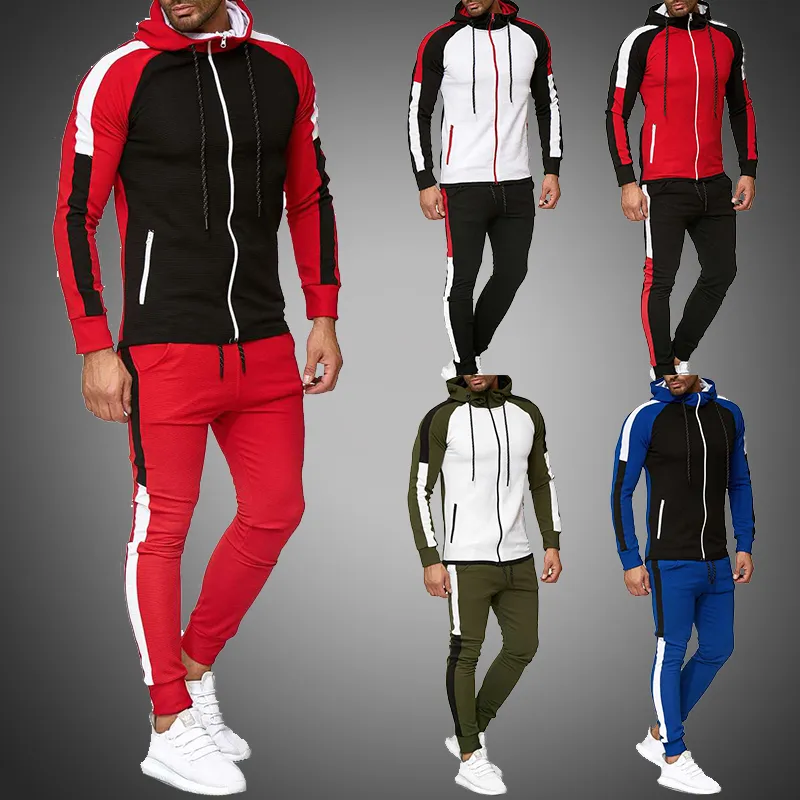 Automne Hiver Mens Survêtement Set 2 Pcs Set Hommes Gradient Survêtements Sport Suit Gym Vêtements Running Set Hommes Vêtements Homme Ensembles 201012