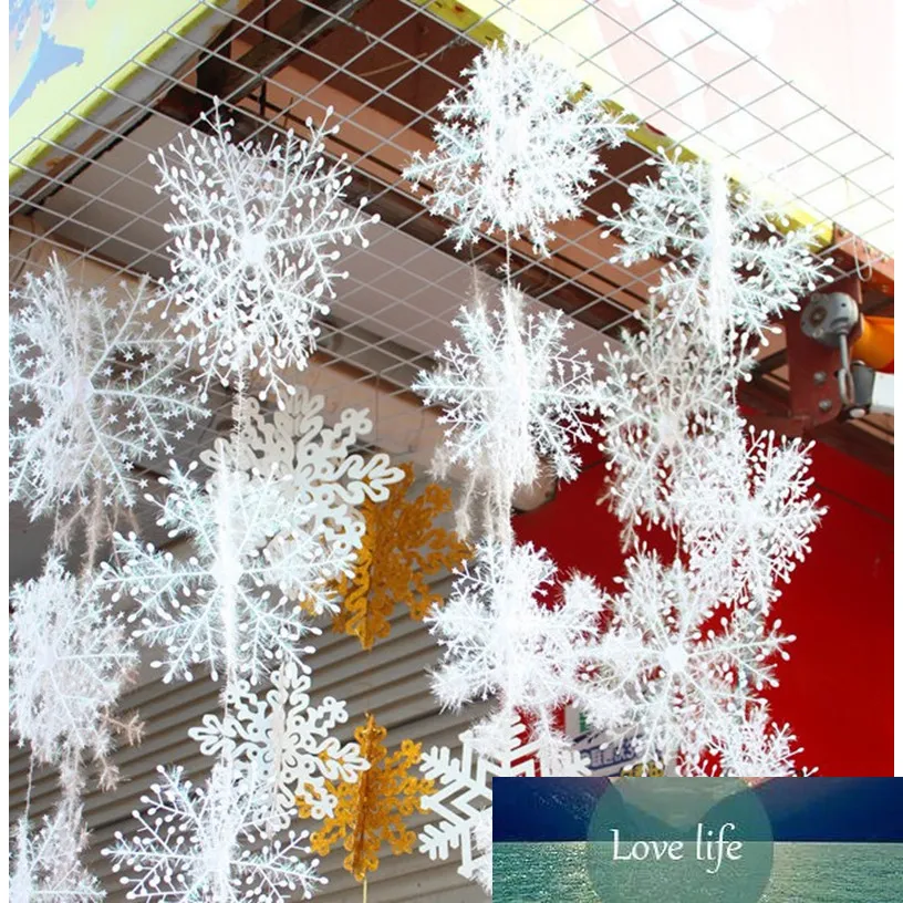 30pcs Christmas Party White Snowflake Decor For home Hanging Pendants New Year Gifts Xmas Tree Ornaments Window Decoration