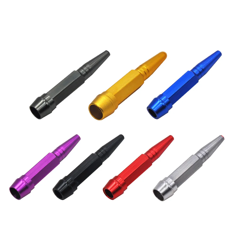 Honeypuff Bullet Style Aluminum Smoking Metal One Hitter Smoking Herb Pipe 70MM Metal Tobacco Cigarette Holder Dugout Herb Pipe Accessories