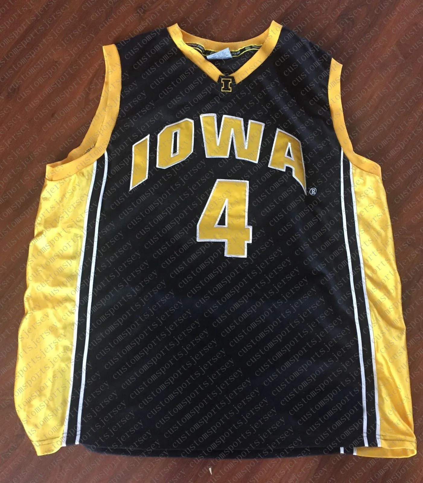 personnalisé # 4 Iowa Hawkeyes Colosseum Basketball Jersey Noir Cousu Personnalisez n'importe quel nom de numéro HOMMES FEMMES JEUNESSE XS-5XL