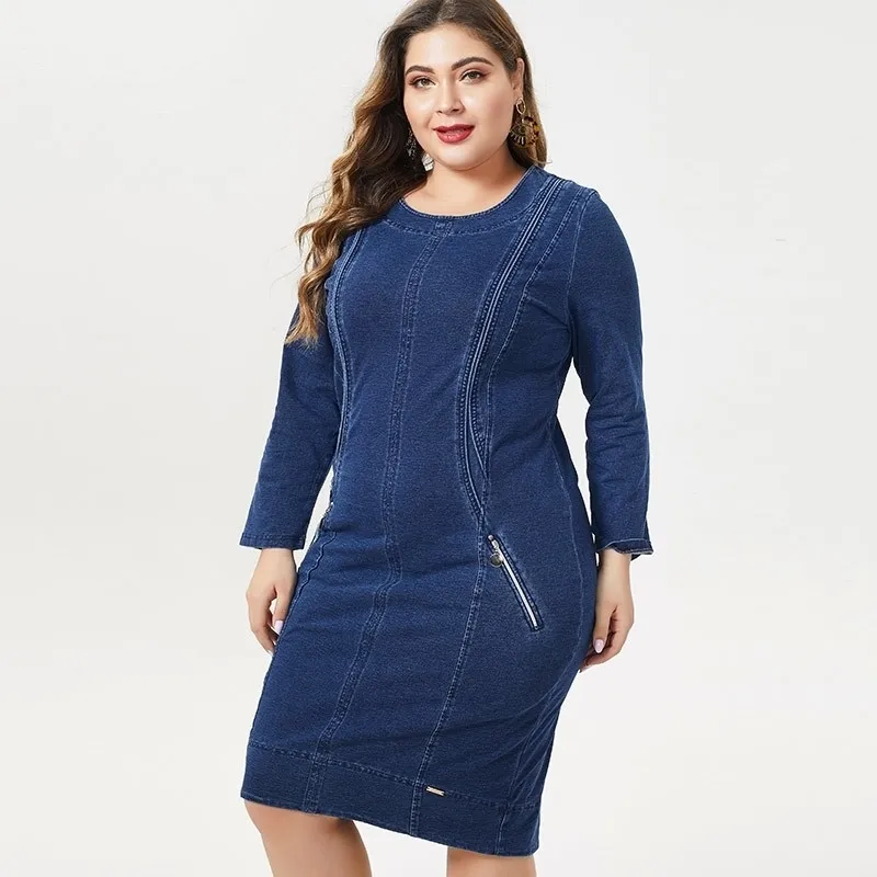 Save Big on Bulk Midi Womens Party Dresses Plus Size Denim Midi Dress For  Women Vintage Style, Casual Party, Autumn Winter 2024 Best Deals on