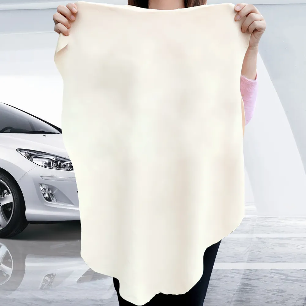 Serviette de lavage de voiture en cuir de chamois naturel, en daim véritable, absorbante, à séchage rapide, 5 tailles, chiffon de nettoyage de voiture, nouvel arrivage