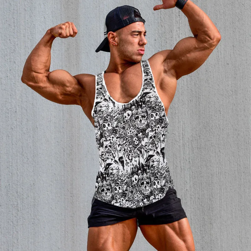 Marca sin mangas de los hombres de camuflaje de secado rápido Muscle Summer Vest ropa Bodybuilding Fitness Men Tank Top Undershirt Y200106