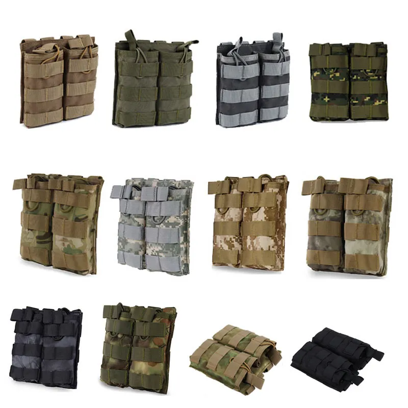 Taktische Mag Doppel Magazin Tasche Molle Tasche Weste Zubehör Camouflage Pack Patronen Clip Träger Munition Halter Airsoft Getriebe NO11-530