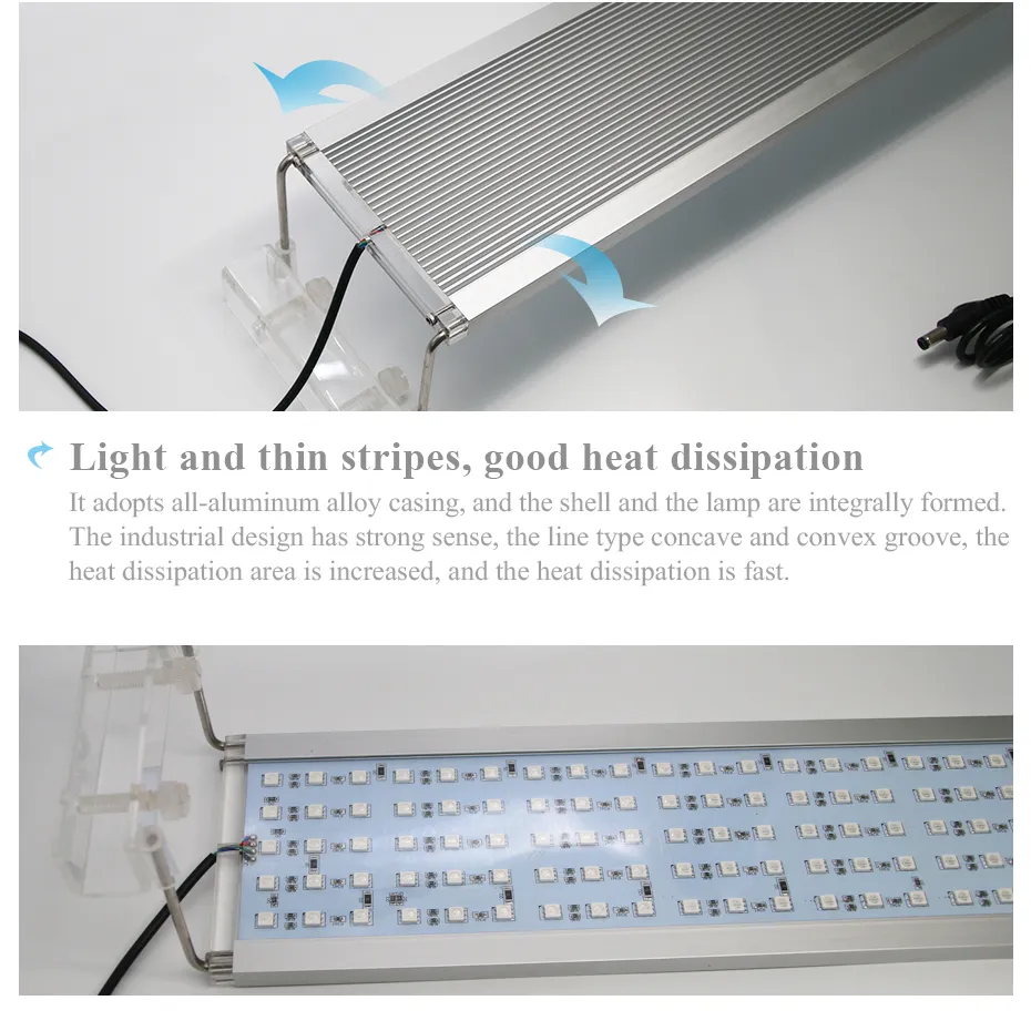 50-70CM RGB SMD 5050 Aquarium LED Lighting Extendable Bracket Clip On Marine Led Light For Fish Tank Lamp For Aquarium Light Led (2)