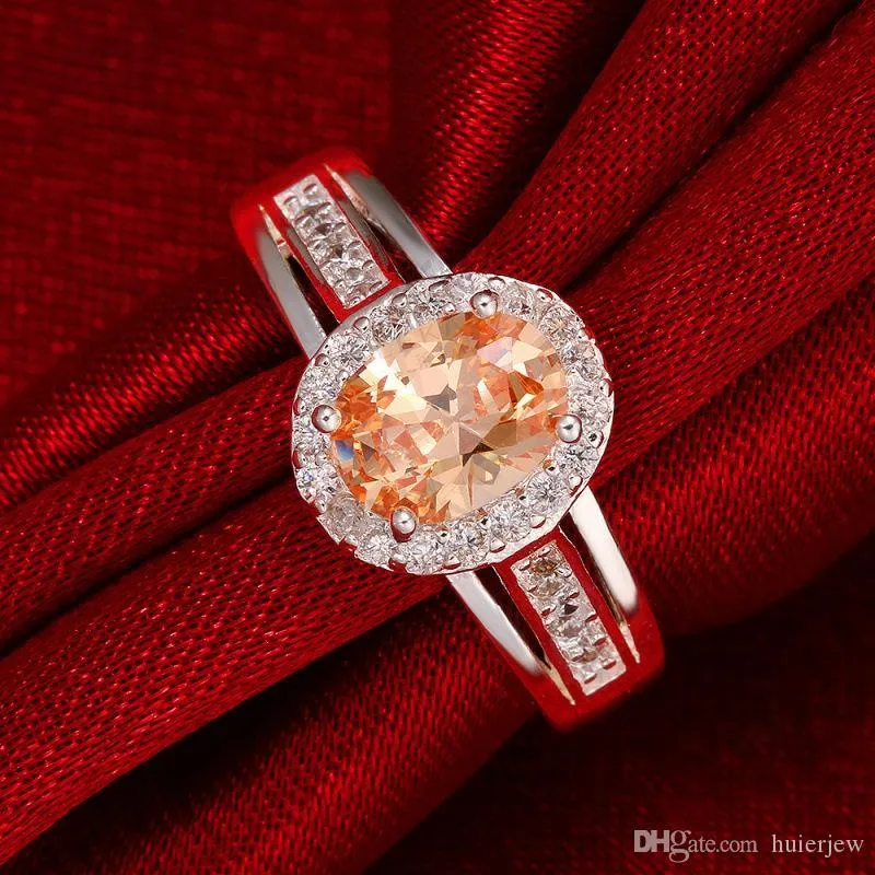 Bague de fiançailles en diamant de mariage Saphir Cristal autrichien Anneaux de pierres précieuses