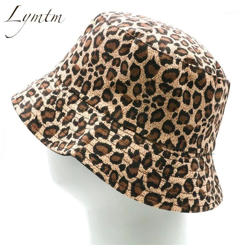 ¡Novedad de 2020! Cubo con estampado de leopardo para mujer, cómodo, plegable, transpirable, para verano, playa, parte superior plana, sombrero de pesca para el sol, ropa de calle 1