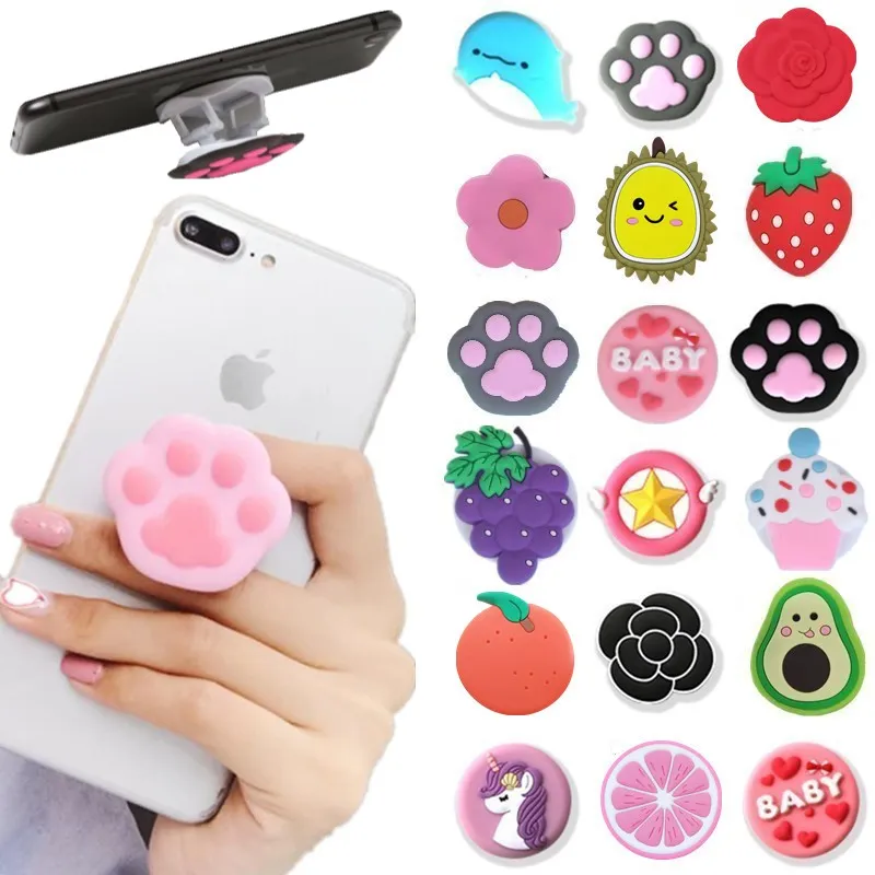 Universal Mobile Phone Bracket Cute 3D Animal Fold Phone Expanding Stand Finger Holder Panda Cat Paw Unicorn Phone Holder Stand