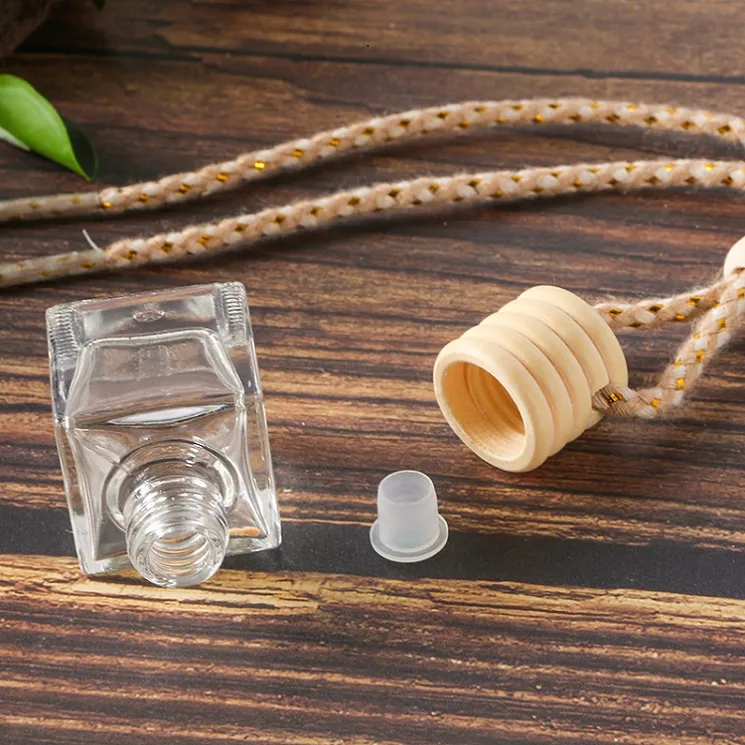 Car perfume bottle car pendant perfume ornament air freshener for  oils diffuser fragrance empty glass bottle