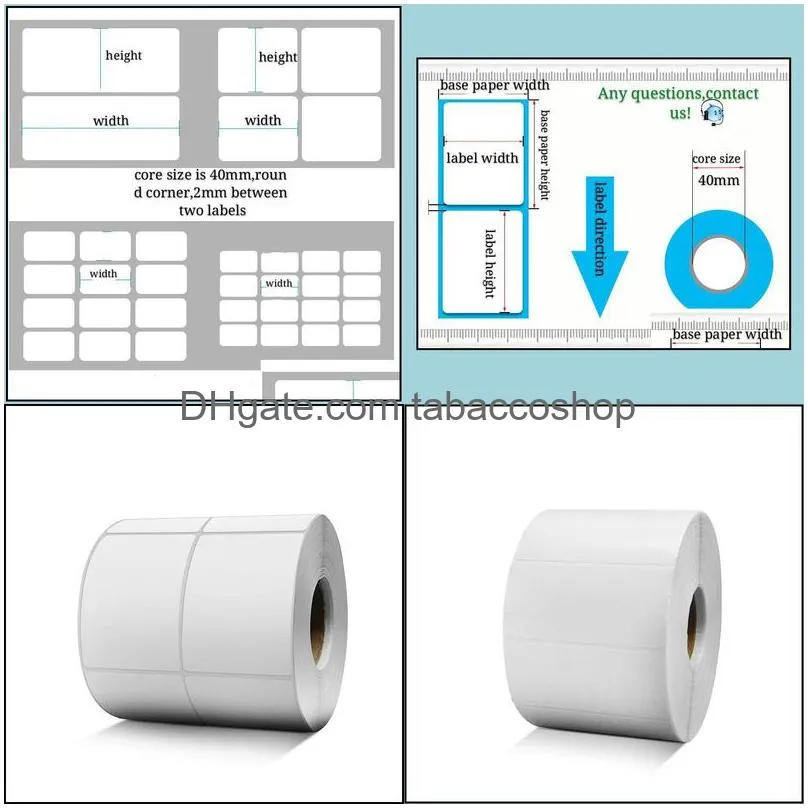 30*10mm -32*19mm white blank coated paper barcode adhesive sticker label new arrival printing item codes square number labels stickers