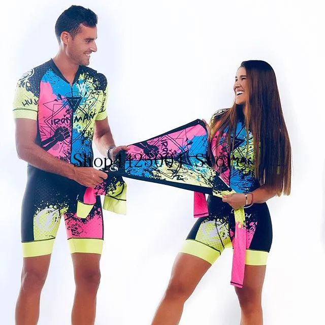 2020 Pro Team Triathlon Suit Maillot cyclisme masculin fixe Skinsuit Jumpsuit Maillot cyclisme Ropa pad gel kit Ciclismo
