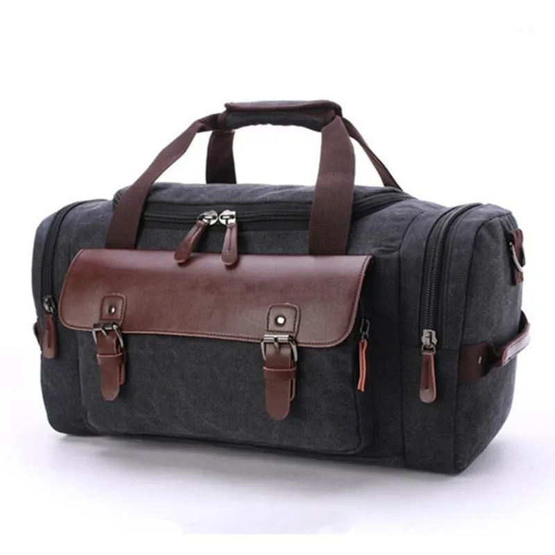Duffel Bags Негабаритные сумки для плеча мужчин и женщин -выходные Unisex Canvas Duffel1