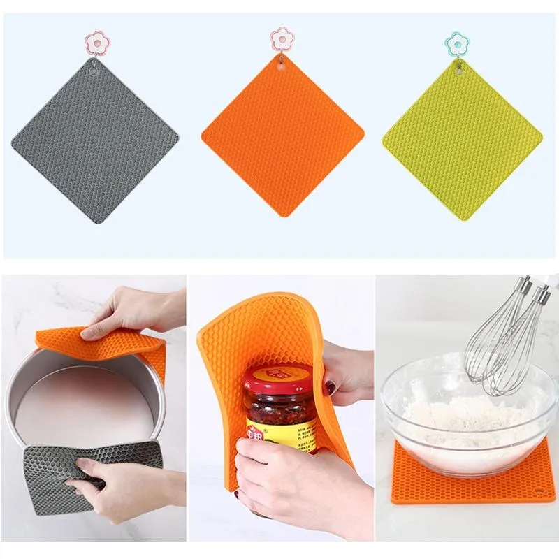 Square Table Mat Silicone Mat Baking Liner Kid Placemat Multifunction Kitchen Mat Pad Oven Mats Heat Insulation Non Slip