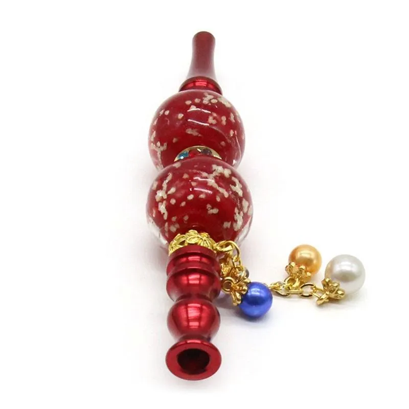 Smoking Nozzle Gold Plated Crystal Inlay Portable Hookahs Tips glow in dark Blunt Holders Shisha Smoke Pipes Metal Gourds Beads 14jk C2