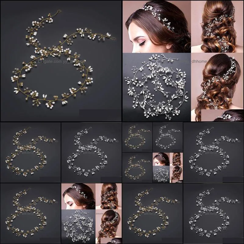 Hair Clips & Barrettes S Romantic Beauty Pearl With Crystal Wedding Vine For Women Jewelry