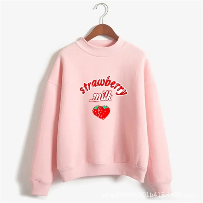 Harajuku Kawaii Erdbeere Hoodie Sweatshirt Frauen Koreanische Mode Sweatshirts süße süße Schulmädchen Streetwear 201212