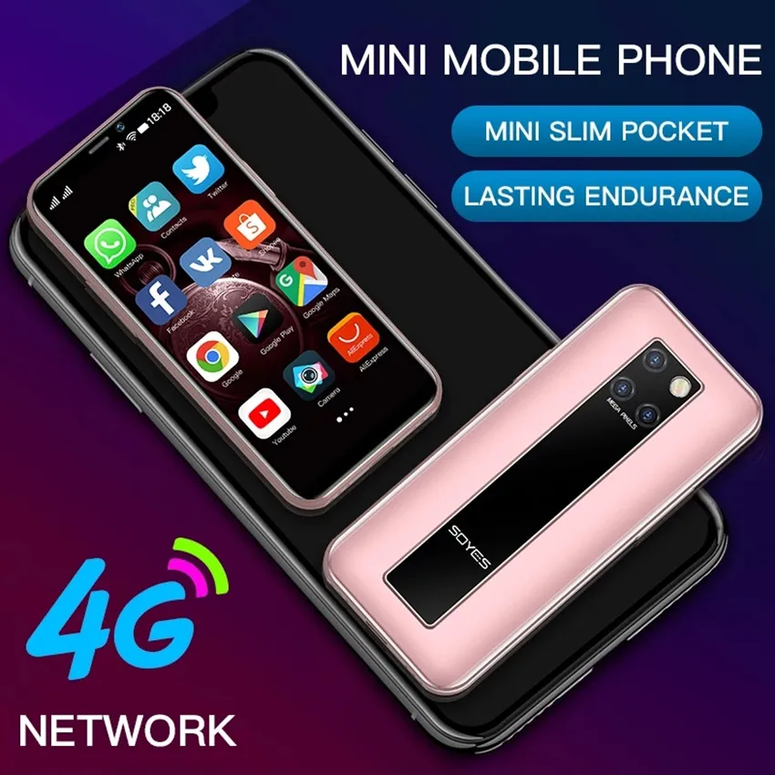 Originale SOYES S10-H Mini telefono cellulare 4G LTE 3G RAM 64G ROM MTK6379 3.5 '' Smartphone Android 9.0 Beauty 3 Fotocamera posteriore Telefone Celulares