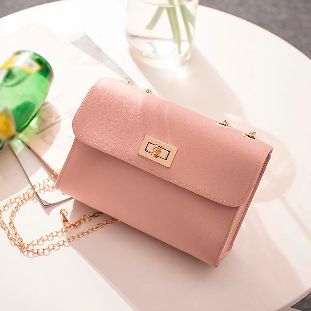 Designer British Square Small Shoulder Bag With PU Chain For Women