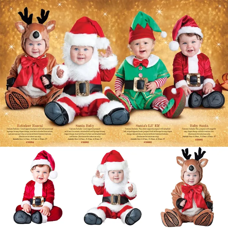 Baby Boys Girls Christmas Halloween Costume cartoon Santa Claus deer cosplay clothes winter clothing set infant toddler outfit