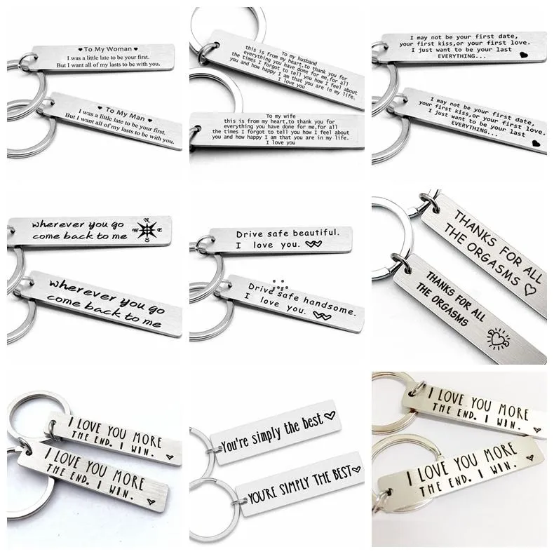 Walentynki Party Party Prezent Brelok Keychain Girlfriend Boyfriend Mąż żona Dziękujemy List Love Present Rra11653