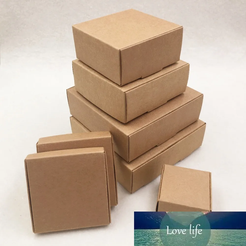 24pcs/lot 7 sizes Small Kraft cardboard packing gift box handmade soap candy For Wedding Decorations Event Party Supplies