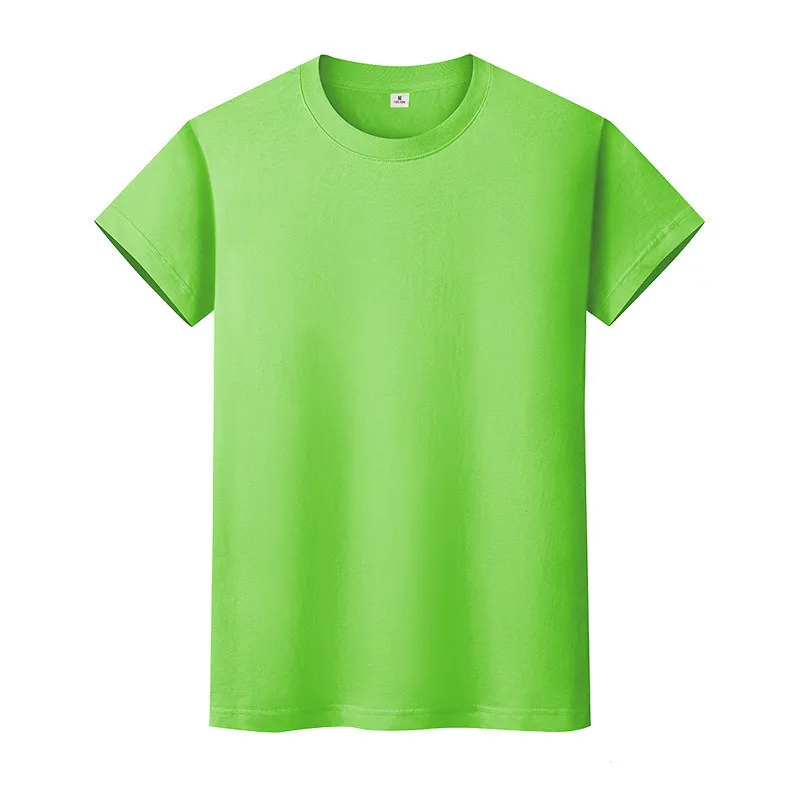 Yeni Yuvarlak Boyun Katı Renk T-shirt Yaz Pamuk Dip Gömlek Kısa Kollu Erkek ve Bayan Yarım Kollu PPNB
