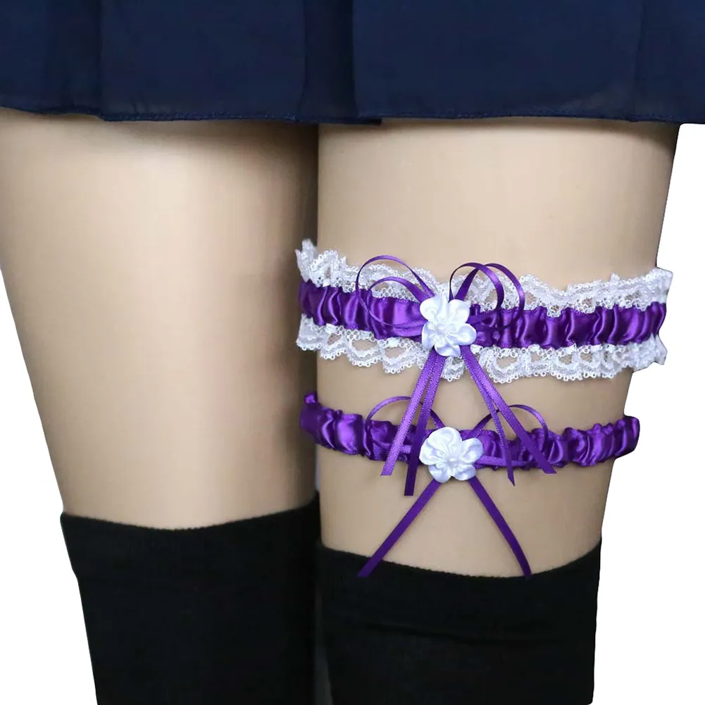 2-Piece Lace Bowknot thigh garter Wedding Belt Set for Women - Perfect for Bridal, Wedding & Party Lingerie