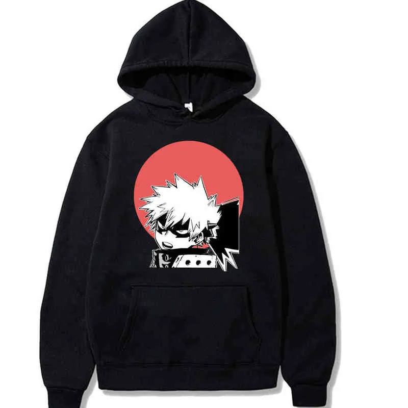 Harajuku My Hero Academia Bakugou Katsuki anime Hoodie Men/Women casual Hoodies sweatshirt Pullover Streetwear Clothes H1227