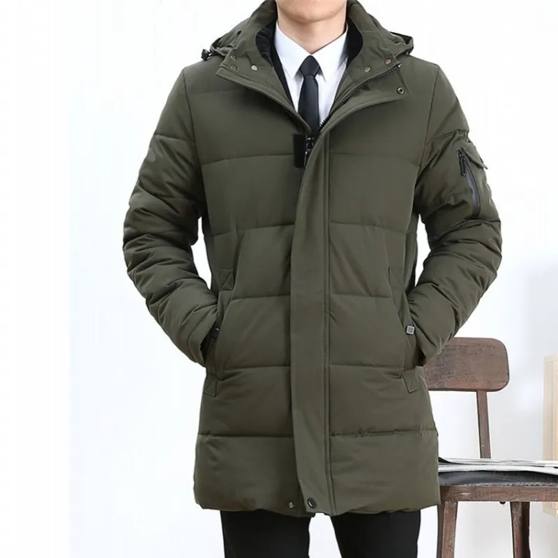 Manteau hiver pour homme avec capuche détachable business casual
