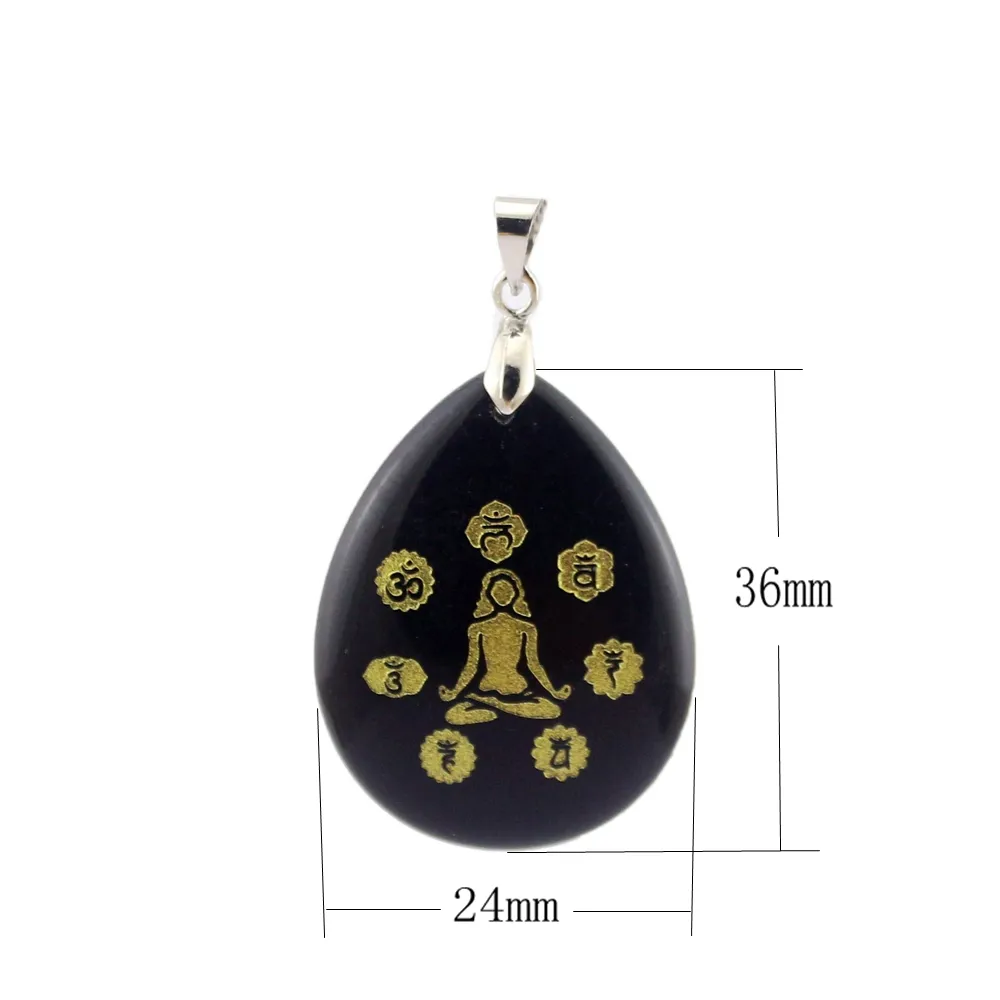 COAI Collana Girocollo In Pietre Naturali E Sette Chakra: Onice Nero O Labradorite Con Catena Regolabile, Gioiello Spiritualità - 3